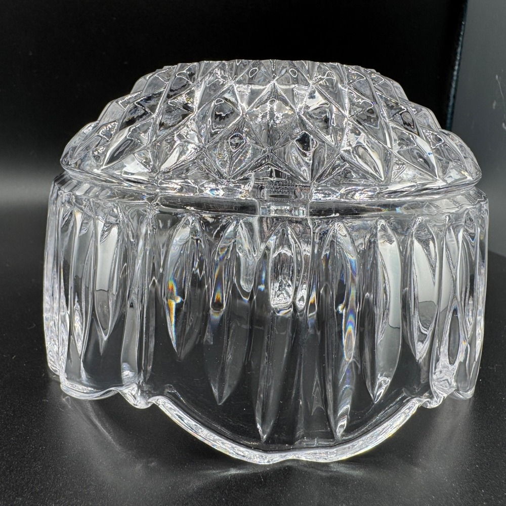 Pressed Glass Fairy Lamp Domed Shade Votive Candle Holder Clear Incl Dome & Base - Picture 7 of 12